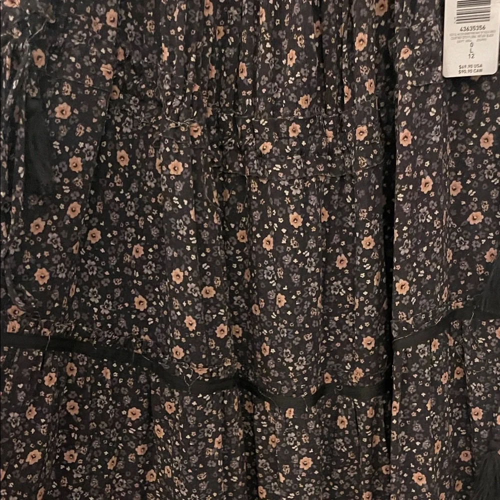 Torrid Festi vintage black halter Floral Dress w/drawstring waist NWT Size 0X - Picture 5 of 5